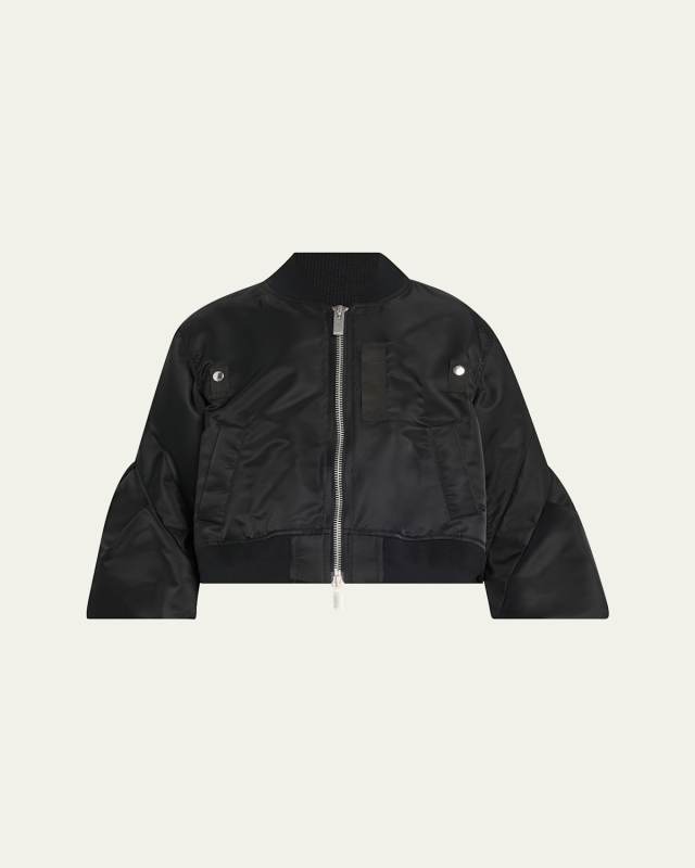 Puff Sleeve Bomber Jacket